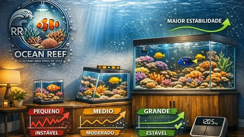 1.3 Vidros e formatos: Por que aquários maiores são mais fáceis de estabilizar